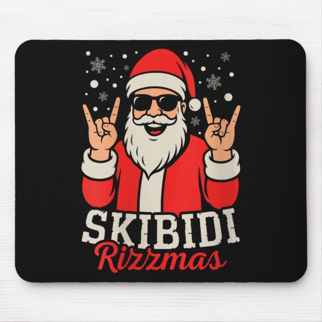 Mousepad Womens Skibidi Rizzmas Christmas Rizz Santa Claus  (Frente)