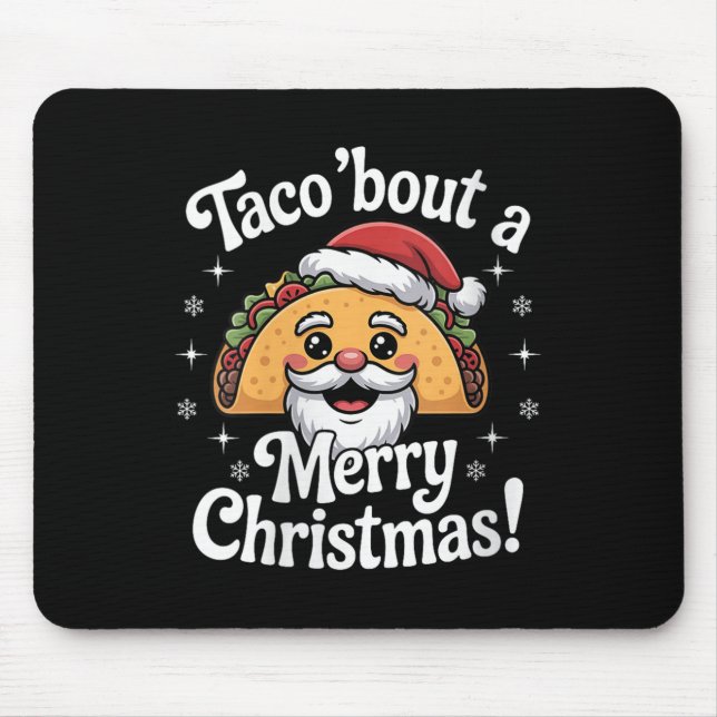 Mousepad Womens Taco ‘bout A Merry Christmas Food Puns Mexi (Frente)