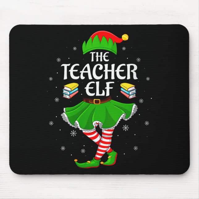 Mousepad Womens Teacher Elf Christmas Family Girls Women El (Frente)