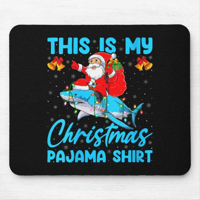 Mousepad Womens This Is My Christmas Pajamas Funny Santa Ri (Frente)