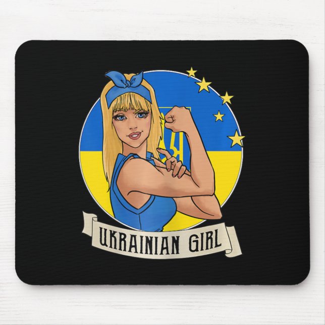 Mousepad Womens Ukrainian Girl Ukraine Flag Merchandise Ukr (Frente)