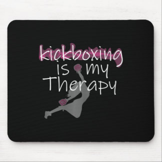 Mousepad Womens Womens Kickboxing Is My Therapy , Kickboxin
