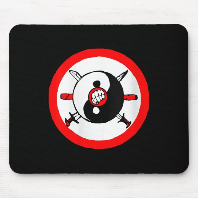Mousepad Womens Yin Yang Tai Chi Artes Marciais Espada E Fi (Frente)