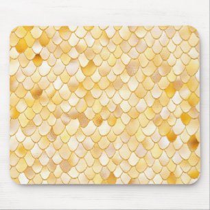 Mousepad Wonky Watercolor Dourado Glitter Metal Scales de S