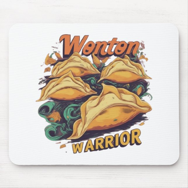 Mousepad Wonton Warrior: Design de Pad de Mouse Reproduzíve (Frente)