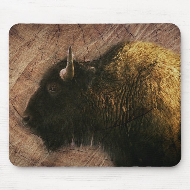 Mousepad Wood Bison Buffalo (Frente)