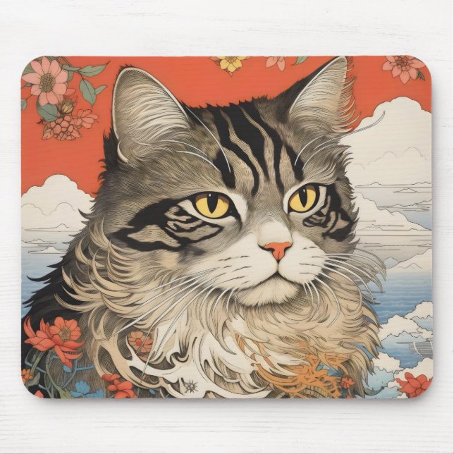 Mousepad Woodblock de Cat (Frente)