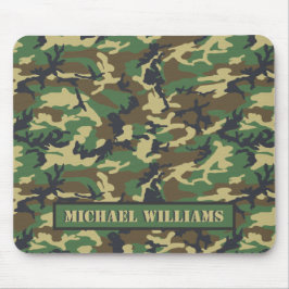 Mousepad Woodland Militairy Camo Impressão - Personalizado