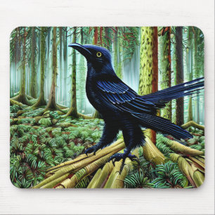 Mousepad Woodland Rustic Black Raven