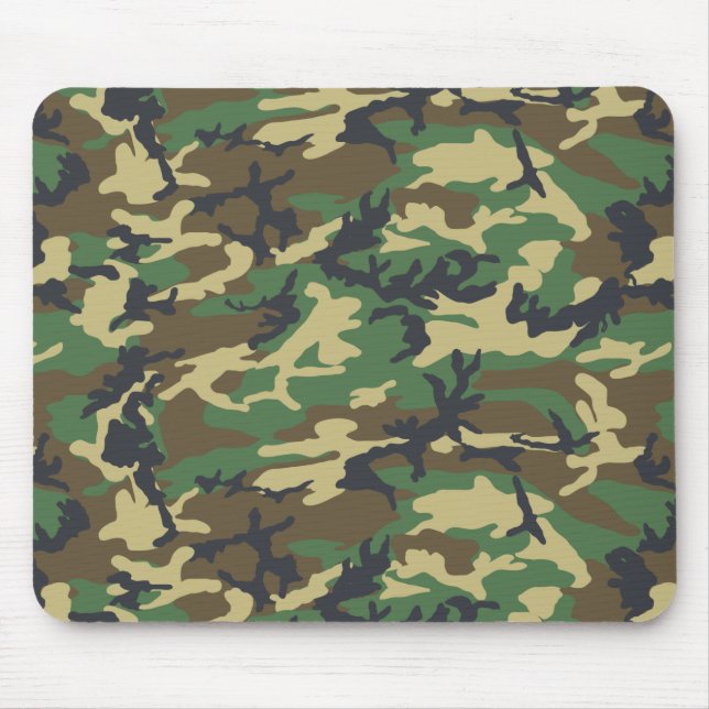 Mousepad Woodlands Camouflage Outdoorsman Gift (Frente)