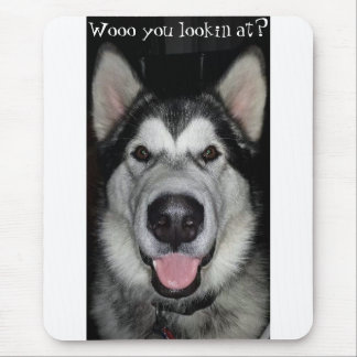 Mousepad Wooo você lookin em? Almofada de rato do Malamute
