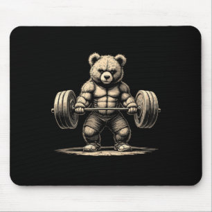 Mousepad Workout Bear Deadlifter Engraçado Gym Tee Levantan