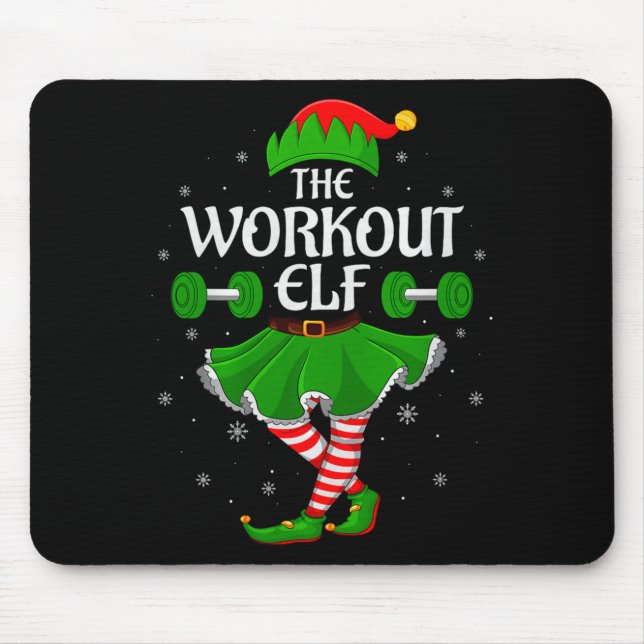 Mousepad Workout Elf Christmas Family Girls Women Elf Squad (Frente)