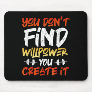 Mousepad Workout Motivacional Willpower Cote Dumbbell Grap