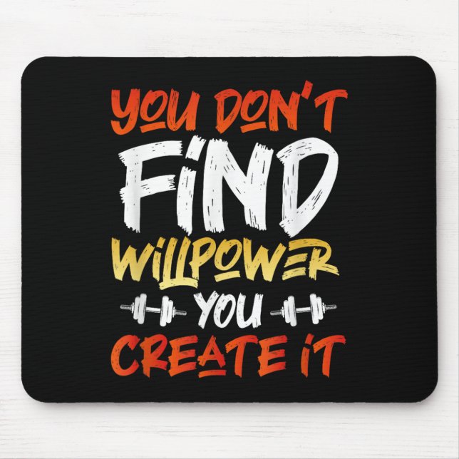 Mousepad Workout Motivacional Willpower Cote Dumbbell Grap (Frente)