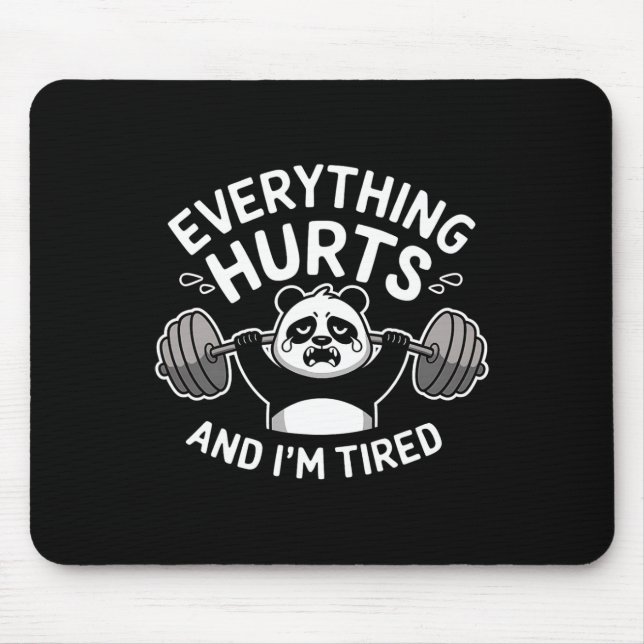 Mousepad Workout Panda Tudo Magoa Encantado Gif Gif Engraça (Frente)