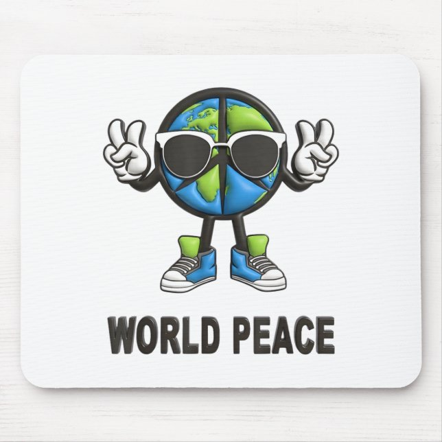 Mousepad World Peace On Earth Shirt Global Love Peace Sign  (Frente)