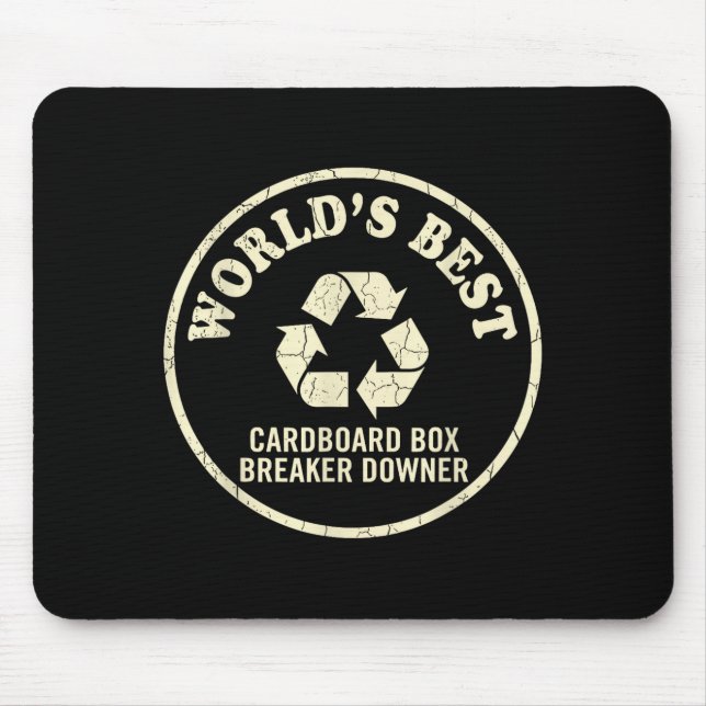Mousepad World’s Cardboard Box Breaker Funny Recycling Hero (Frente)