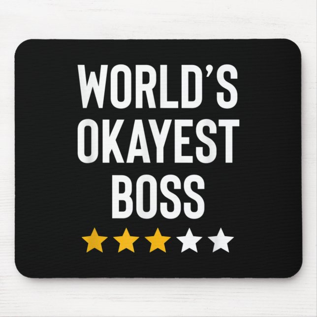 Mousepad Worlds Okayest Boss Funny Birthday Christmas Gag G (Frente)
