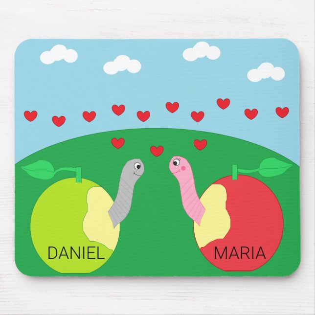 Mousepad Worms in Love: (Frente)