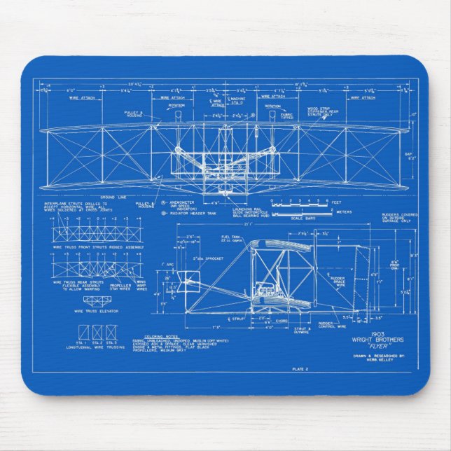 Mousepad Wright Bros. Modelo 1903 do "insecto" (Frente)