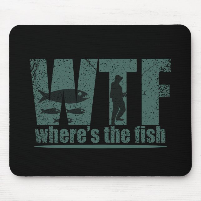 Mousepad WTF onde está a pesca engraçada do peixe (Frente)
