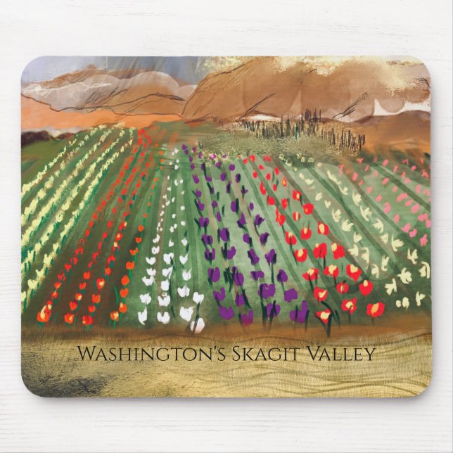 Mousepad WWA Skagit Valley Tulip Fields Primavera Dreaming (Frente)