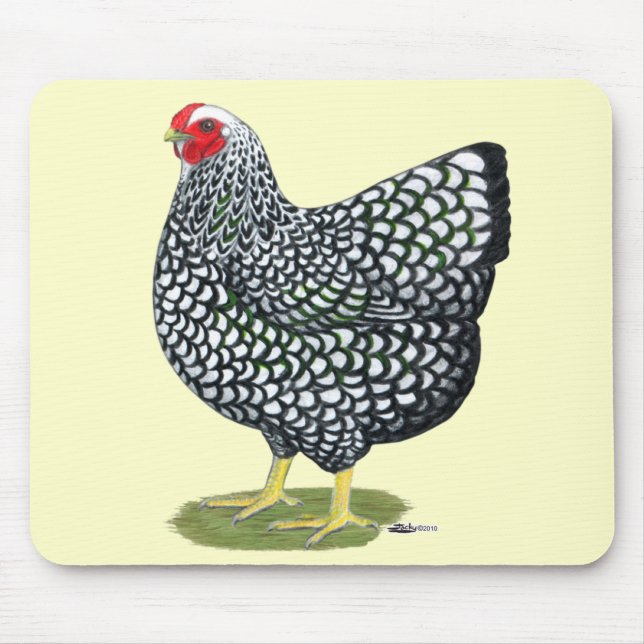 Mousepad Wyandotte: Hen Lado-Prateado (Frente)