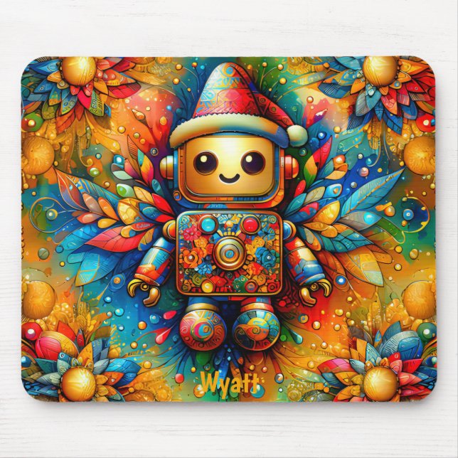 Mousepad WYATT ~ Zany ROBOT Natal (Frente)