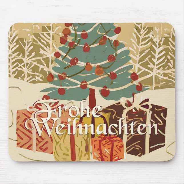 Mousepad X-Mas Motiv, mit Geschenken unterm Weihnachtsbaum (Frente)