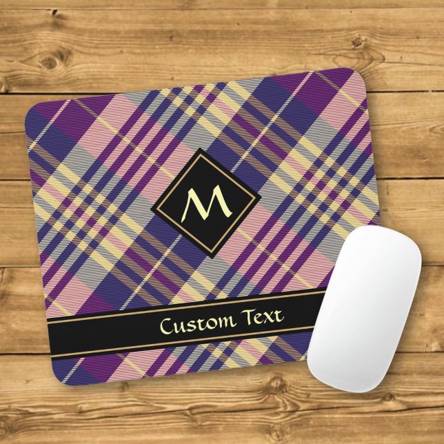 Mousepad Xadrez azul, dourado e roxo (Criador carregado)