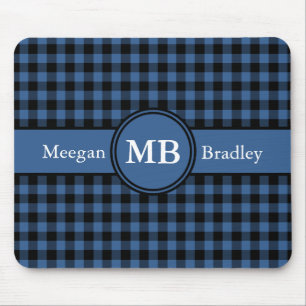 Mousepad Xadrez Azul e Preto personalizável