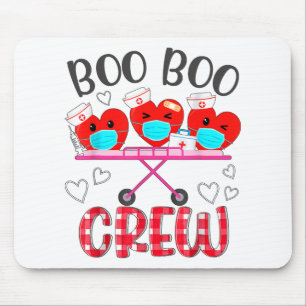 Mousepad Xadrez Boo Boo Crew Heart Nurse Wea