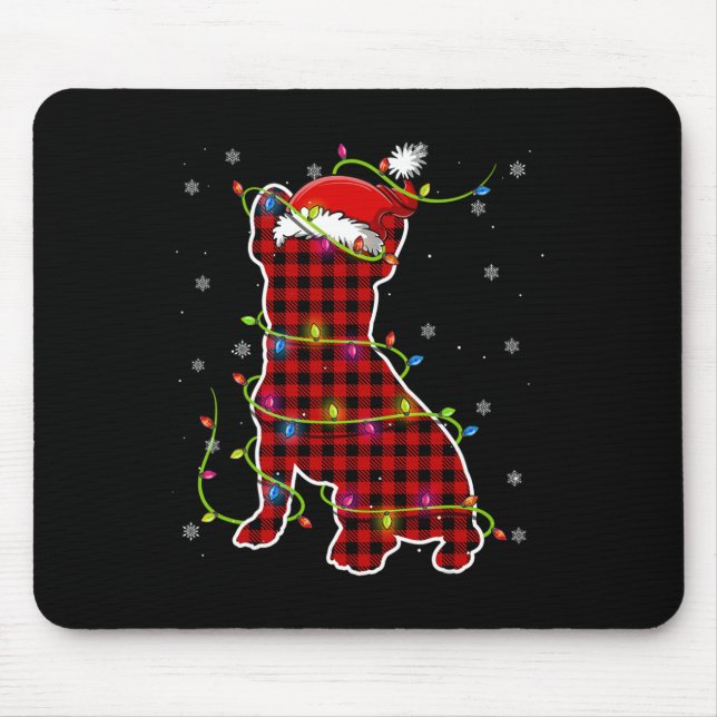 Mousepad Xadrez Buffalo Bulldog Papais noeis de Natal (Frente)
