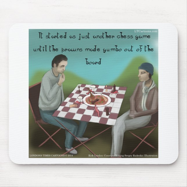 Mousepad Xadrez Cajun Cartoon Divertido (Frente)