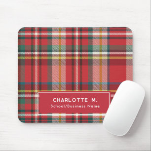 Mousepad Xadrez Colorido Clássico Personalizado Vermelho