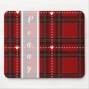 Mousepad Xadrez Coração Vermelho