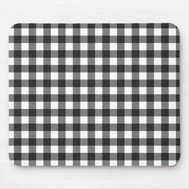 Mousepad Xadrez de Búfalo Preto e Branco (Frente)