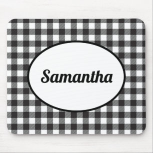Mousepad Xadrez de Búfalo Preto e Branco Personalizado