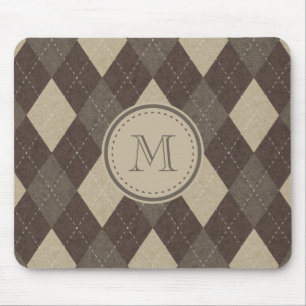 Mousepad Xadrez de Chocca Brown Argyle do Mocha com