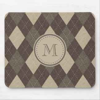 Mousepad Xadrez de Chocca Brown Argyle do Mocha com
