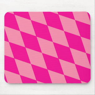 Mousepad Xadrez de Diamantes Harlequim Rosa Claro e Escuro