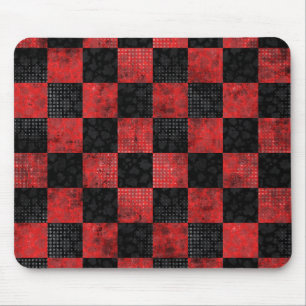 Mousepad xadrez de incêndio vermelho