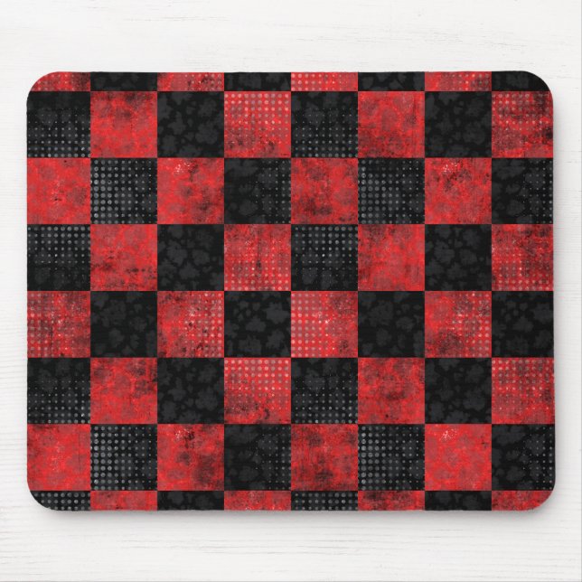 Mousepad xadrez de incêndio vermelho (Frente)