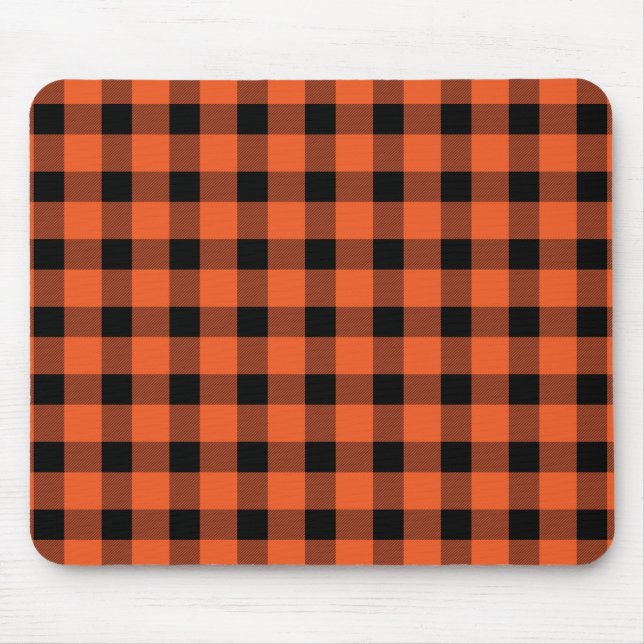 Mousepad Xadrez de Lumberjack do País de Buffalo Laranja (Frente)