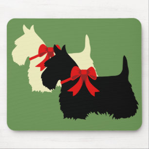 Mousepad xadrez de silhueta escura Terrier