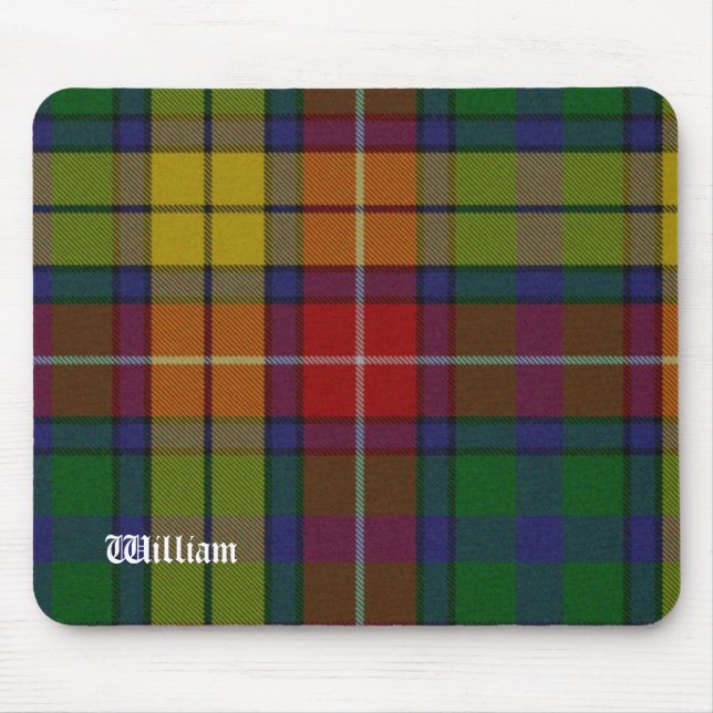 Mousepad Xadrez de Tartan colorida de Buchanan (Frente)