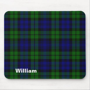 Mousepad Xadrez de Tartan preta tradicional do relógio