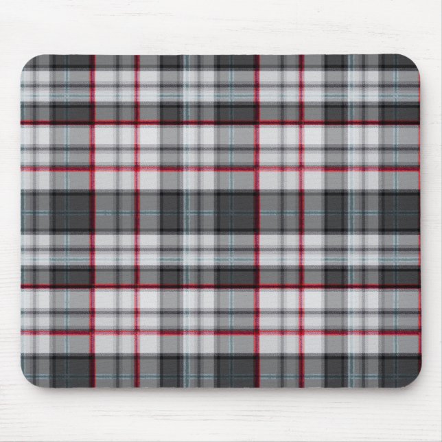 Mousepad xadrez de tartan texturizada por cinza (Frente)