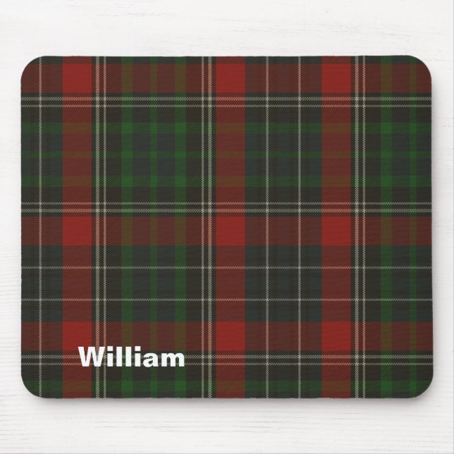 Mousepad Xadrez de Tartan vermelha & verde considerável de (Frente)